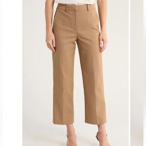 Theory high rise Sevona stretch wool pant in Truffle brown
